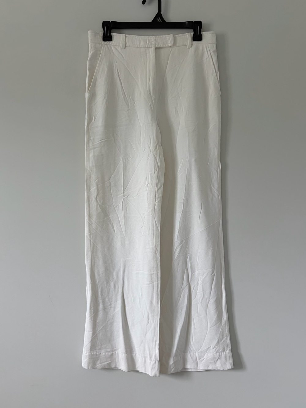 Emilio Pucci White High Rise Wide Straight Leg Tailored Viscose Trousers Pants 8